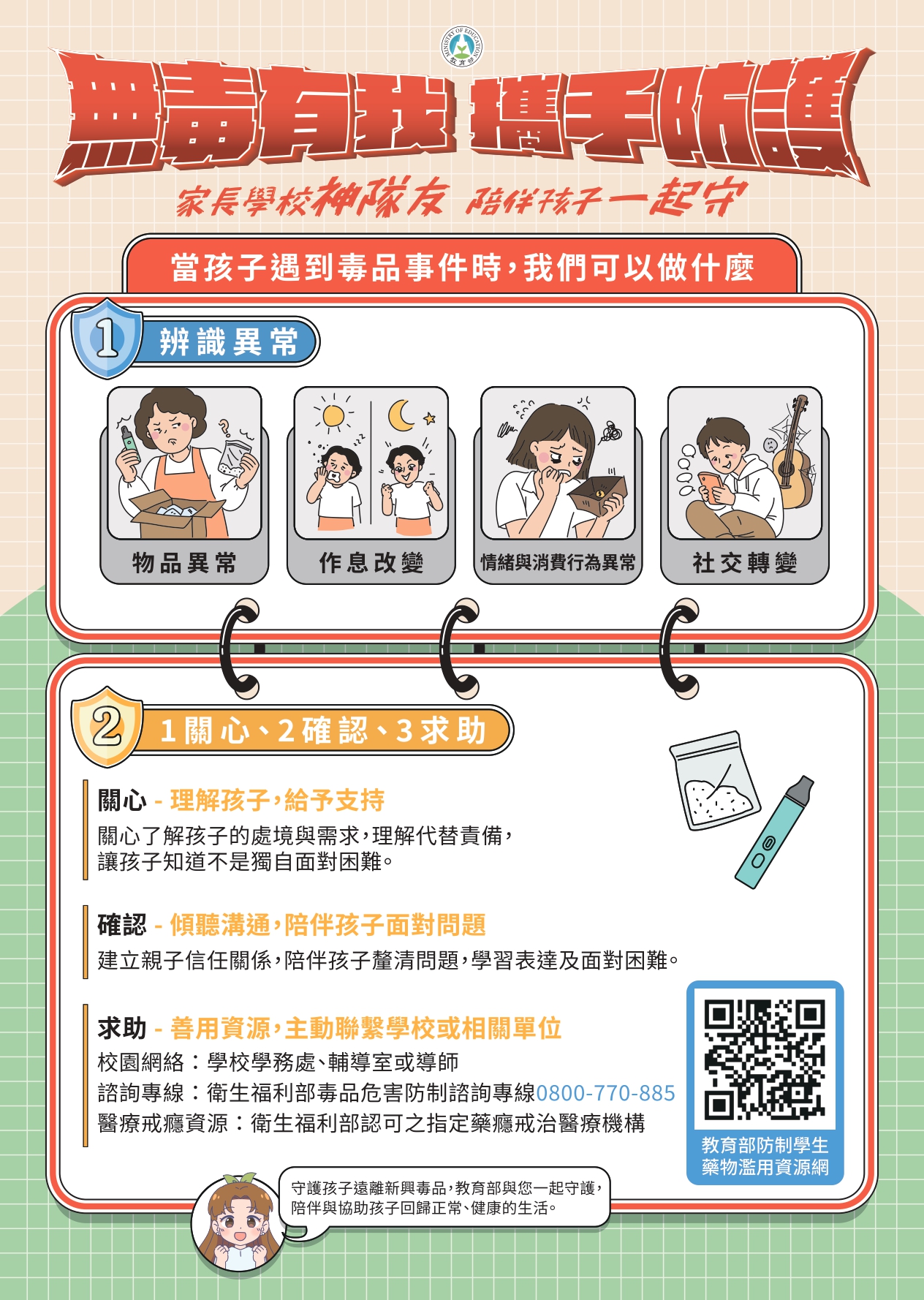公告縮圖：防治藥物濫用【無毒有我 攜手防護】